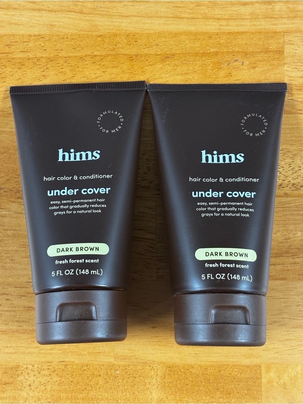 2-Pack Hims Under Cover Hair Color & Conditioner- Dark Brown 5 fl oz Ea for Men